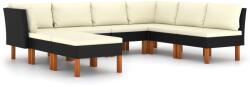 vidaXL Set mobilier de grădină cu perne, 8 piese, negru, poliratan (3059742) - comfy