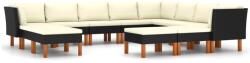 vidaXL Set mobilier de grădină cu perne, 12 piese, negru, poliratan (3059747) - comfy