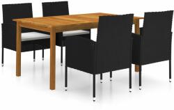 vidaXL Set mobilier de grădină, 5 piese, negru (3067832) - comfy