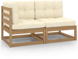 vidaXL Set mobilier de grădină cu perne, 2 piese, maro miere, lemn pin (805748)