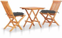 vidaXL Set mobilier bistro cu perne antracit, 3 piese, lemn masiv tec (3063240) - comfy