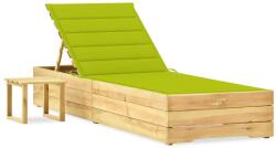 vidaXL Șezlong de grădină cu masă și pernă, lemn de pin tratat (3065935) - comfy