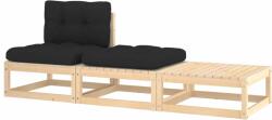vidaXL Set mobilier de grădină cu perne, 3 piese, lemn masiv de pin (807296) - comfy