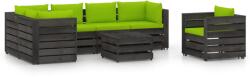 vidaXL Set mobilier de grădină cu perne, 7 piese, gri, lemn tratat (3068491) - comfy