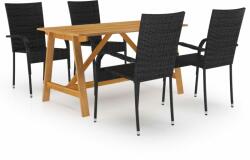 vidaXL Set mobilier de grădină, 5 piese, negru (3068750) - comfy