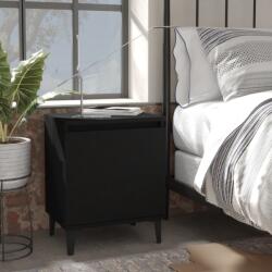 vidaXL Noptieră cu picioare metalice, negru, 40x30x50 cm (805835) - comfy