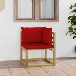 vidaXL Canapea de grădină colțar cu perne, lemn de pin verde tratat (3065111) - comfy