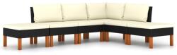 vidaXL Set mobilier de grădină cu perne, 6 piese, negru, poliratan (3059735) - comfy