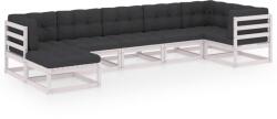 vidaXL Set mobilier de grădină cu perne, 7 piese, lemn masiv de pin (3076745) - comfy