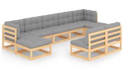 vidaXL Set mobilier de grădină cu perne, 9 piese, lemn masiv de pin (3077134) - comfy