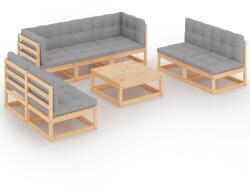 vidaXL Set mobilier de grădină cu perne, 8 piese, lemn masiv de pin (3076474) - comfy