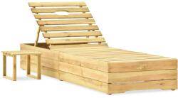 vidaXL Șezlong cu masă, lemn de pin verde tratat (315401) - comfy