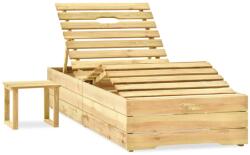 vidaXL Șezlong cu masă, lemn de pin tratat verde (315403) - comfy