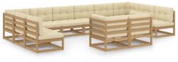 vidaXL Set mobilier grădină&perne 12 piese maro miere lemn masiv pin (3077277)