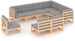 vidaXL Set mobilier grădină cu perne, 9 piese, lemn masiv de pin (3076834) - comfy