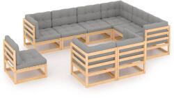 vidaXL Set mobilier de grădină cu perne, 9 piese, lemn masiv de pin (3076854)