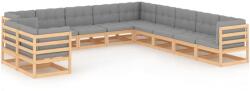 vidaXL Set mobilier de grădină cu perne, 11 piese, lemn masiv de pin (3076984)