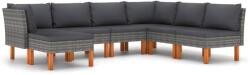 vidaXL Set mobilier de grădină cu perne, 7 piese, gri, poliratan (3059718) - comfy