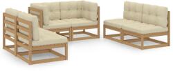 vidaXL Set mobilier de grădină cu perne, 6 piese, lemn masiv de pin (3076462) - comfy
