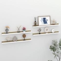 vidaXL Rafturi de perete, 4 buc. , alb și stejar sonoma, 80x9x3 cm (326696) - comfy