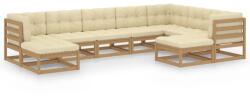 vidaXL Set mobilier grădină&perne 9 piese, maro miere lemn masiv pin (3076807)