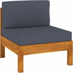 vidaXL Canapea de mijloc cu pernă gri închis, lemn masiv acacia (310647) - comfy