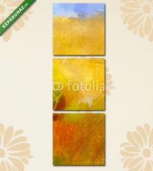  Többrészes Vászonkép, Premium Kollekció: Absztrakt színes tájkép részlet (olajfestmény reprodukció)(125x40 cm, B01)
