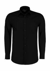 Kustom Kit Férfi hosszú ujjú Ing Kustom Kit Tailored Fit Poplin Shirt M, Fekete