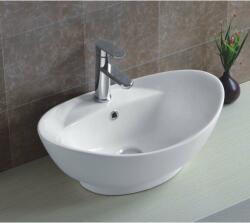 Inter Ceramic Мивка за баня ICB 807, монтаж върху плот, порцелан, бял, 59x39x21.5см (807)