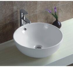 Inter Ceramic Мивка за баня ICB 873, монтаж върху плот, порцелан, бял, 43x43x17.5см (873)