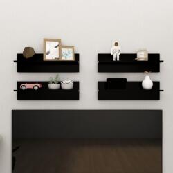 vidaXL Rafturi de perete, 4 buc. , negru, 60x11, 5x18 cm, PAL (807318) Raft