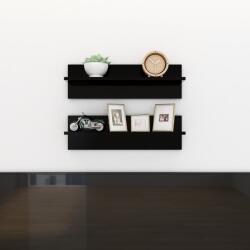 vidaXL Rafturi de perete, 2 buc. , negru, 60x11, 5x18 cm, PAL (807317) Raft