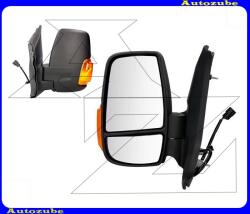 FORD TRANSIT 6 2019.05-től Visszapillantó tükör bal "RÖVID-karos" elektromosan állítható, fűthető-domború tükörlappal, sárga irányjelzővel, fekete borítással (kar: 110mm) MFD811-L