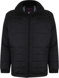 Kam Jeanswear Geaca Quilted Biker Neagra Din Polyester - 2xl, 3xl, 4xl, 5xl, 6xl, 7xl