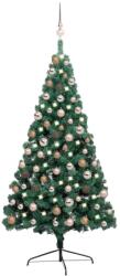 vidaXL Set pom Crăciun artificial LED-uri&globuri, verde, 150 cm (3077564) - comfy