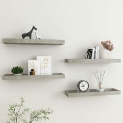 vidaXL Rafturi de perete Loggia, 4 buc. , gri beton, 60x15x4 cm, MDF (330224) Raft