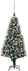vidaXL Set brad de Crăciun artificial cu LED-uri/globuri/conuri 180 cm (3077617) - comfy