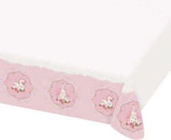 Amscan Față de masă din hârtie - roz / Swan 120 x 180 cm Fata de masa