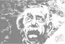  PontPöttyöző - Albert Einstein Méret: 40x60cm, Keretezés: Keret nélkül (csak a vászon), Szín: Zöld