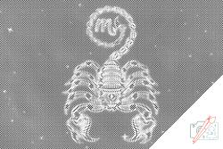  PontPöttyöző - Skorpió Méret: 40x60cm, Keretezés: Keret nélkül (csak a vászon), Szín: Kék