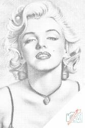  PontPöttyöző - Marilyn Monroe Méret: 40x60cm, Keretezés: Keret nélkül (csak a vászon), Szín: Zöld