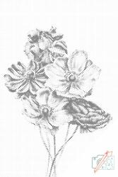  PontPöttyöző - Illusztráció virágcsokorról Méret: 40x60cm, Keretezés: Keret nélkül (csak a vászon), Szín: Zöld