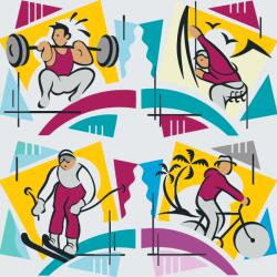  Festés számok szerint - Különböző sportágak 3 Méret: 50x50cm, Keretezés: Keret nélkül (csak a vászon)