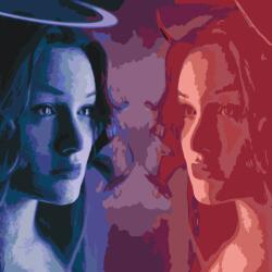  Festés számok szerint - Jó és rossz Méret: 50x50cm, Keretezés: Keret nélkül (csak a vászon)