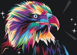  Festés számok szerint - Vektor sas Méret: 40x60cm, Keretezés: Keret nélkül (csak a vászon)