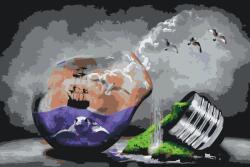  Festés számok szerint - Világ a villanykörtében Méret: 40x60cm, Keretezés: Keret nélkül (csak a vászon)