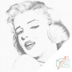 PontPöttyöző - Marilyn Méret: 50x50cm, Keretezés: Keret nélkül (csak a vászon), Szín: Piros