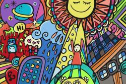  Festés számok szerint - Képregényváros Méret: 40x60cm, Keretezés: Keret nélkül (csak a vászon)