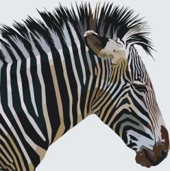  Festés számok szerint - Kubista zebra Méret: 50x50cm, Keretezés: Keret nélkül (csak a vászon)