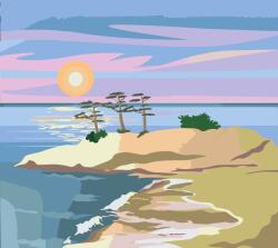  Festés számok szerint - Nyaralás a szigeten Méret: 50x50cm, Keretezés: Keret nélkül (csak a vászon)